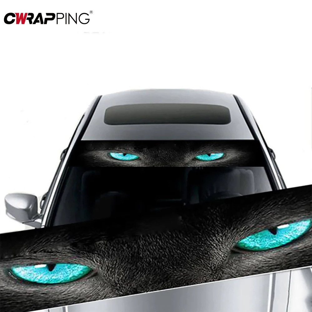 Auto Windshield Sticker Front Window Sunshade Funny Car Decal Stickers Ghost Eye Pattern Wolf Sticker Covers for Car Accessories