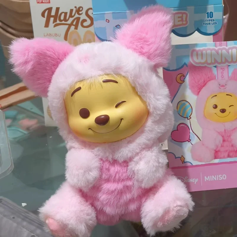 

Disney Winnie the Pooh Naughty Party Vinyl Plush Blind Box Cute Pooh Bear Bag Pendant Mystery Surprise Toy Collectible Doll Gift