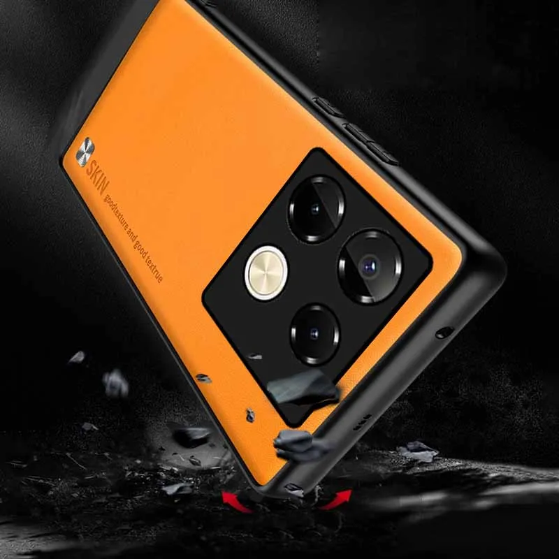 For Infinix Note 40 Pro Case Leather Shockproof Protect Cover For Infinix Note 40 Note40 Pro Plus 5G Soft Silicone Frame Shell