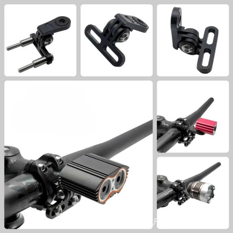 Bicycle Headlight Bracket Stem Mount Aluminum Alloy Cycling Front Light Holder Clip Camera Stand Connector