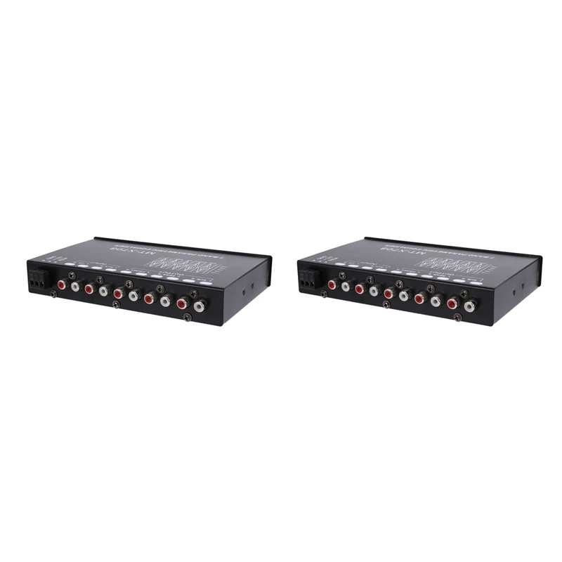 

2X 7-Band Car Audio Equalizer, Adjustable 7 Bands EQ Amplifier Graphic Equalizer With CD/AUX Input Select Switch,Black