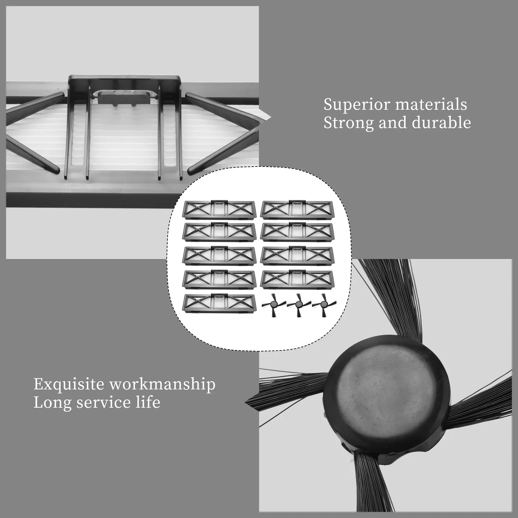 

M04K 9X Hepa-фильтр 3X Боковая щетка для Neato Botvac D3 D4 D5 D6 D7 D70 D75 D80 D85 Подключенный Botvac 75E 80 85 Щетки Фильтры Пар