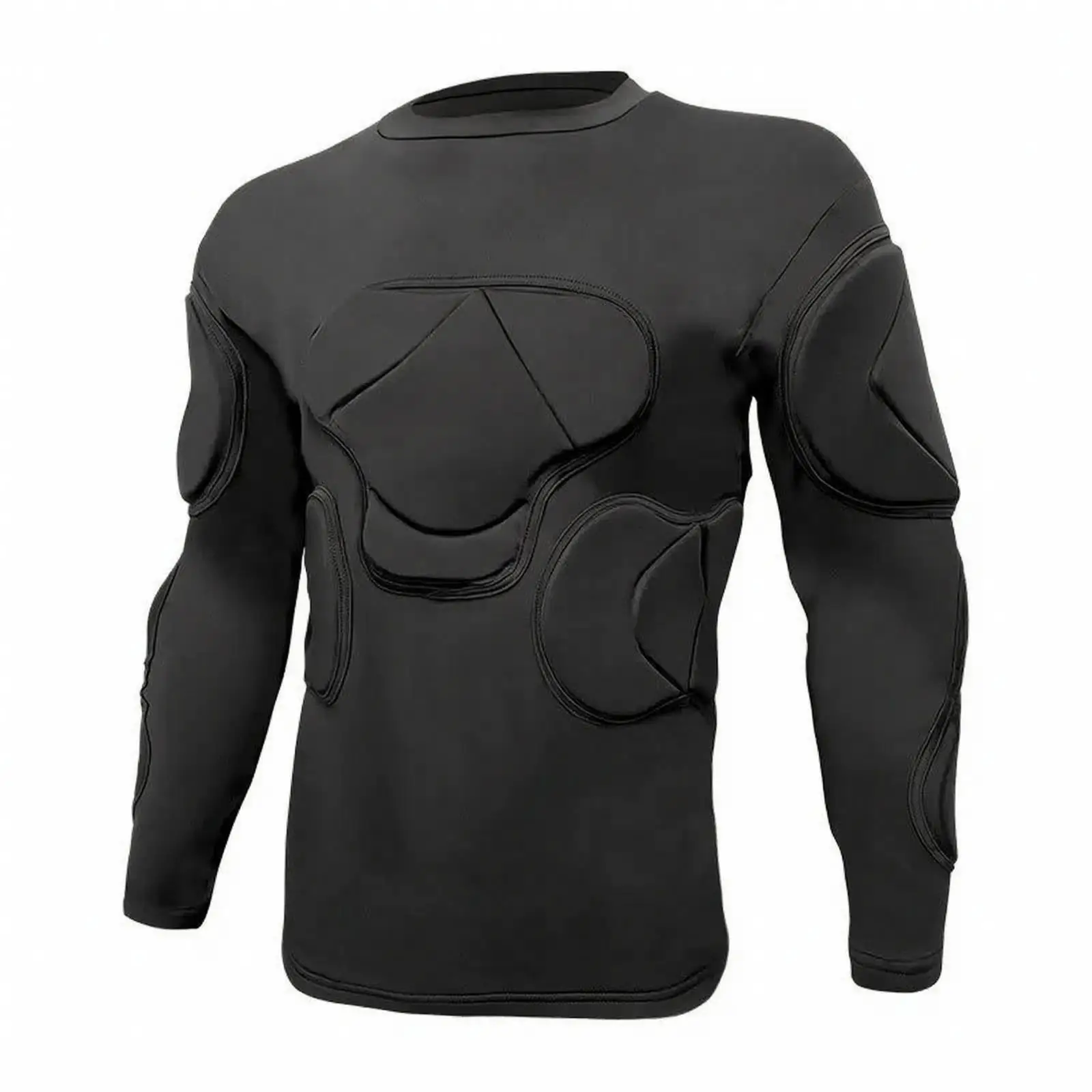 Soccer Goalie Jersey Padded Protective Long Sleeve Shirt for Football Keeper Durable Polyester Spandex Mix
