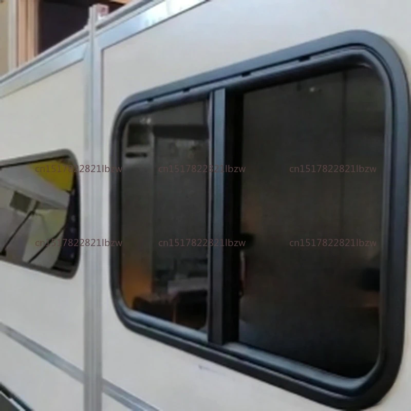 Aluminum alloy room door with insect proof mesh safety lock, tempered glass color sliding window, sealed camping trailer door
