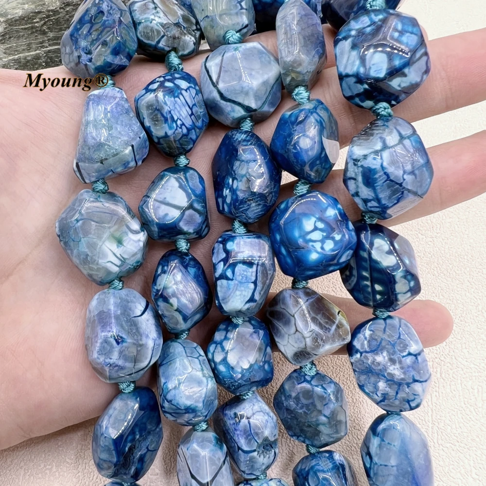 Multicolor Irregular Large Dragon Veins Agates Stone Cutting Nugget Beads For DIY Jewelry Making MY230663