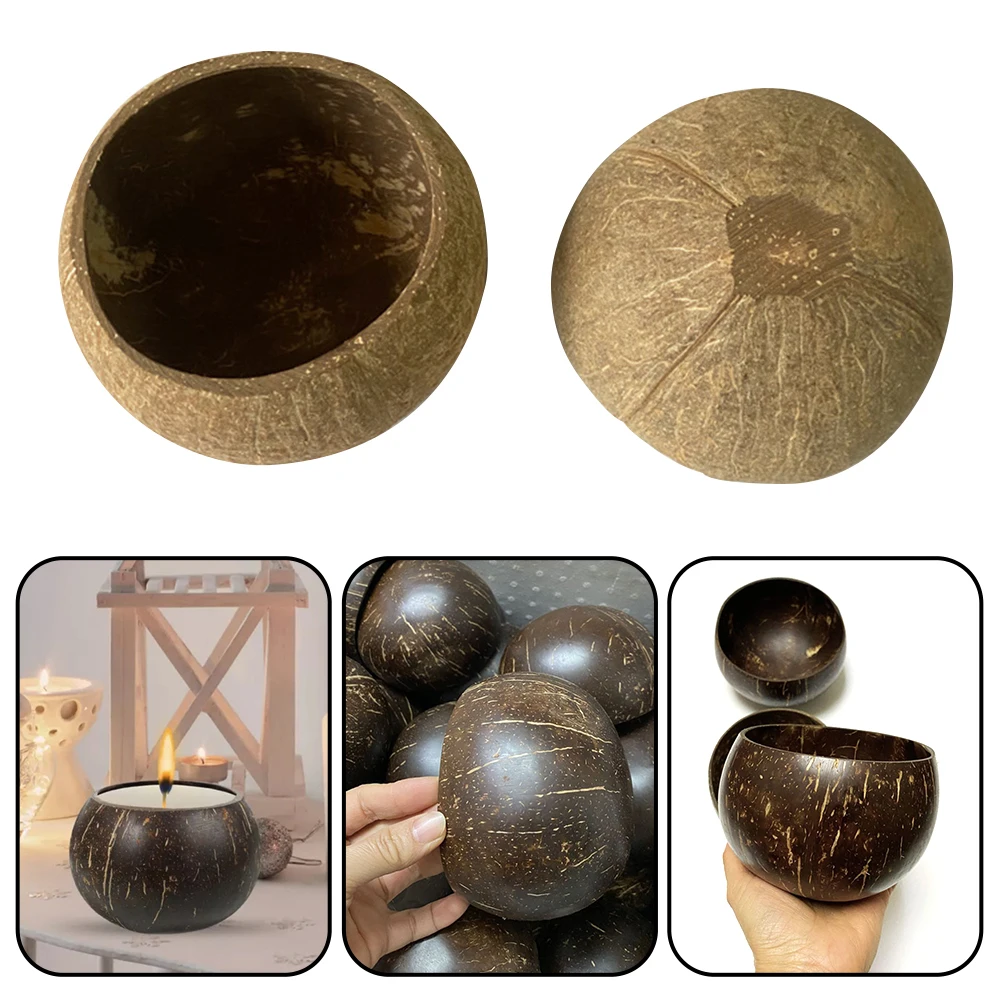 Vela de cuenco de frutos secos, vela de cuenco de coco, estilo sostenible, concientización ecológica, cáscara de coco pulida hecha a mano