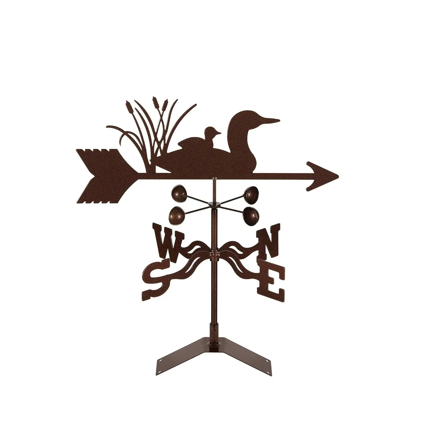 EZ Vane Steel Loon Bird Weathervane with Wind Cups — Roof Mount, Customized