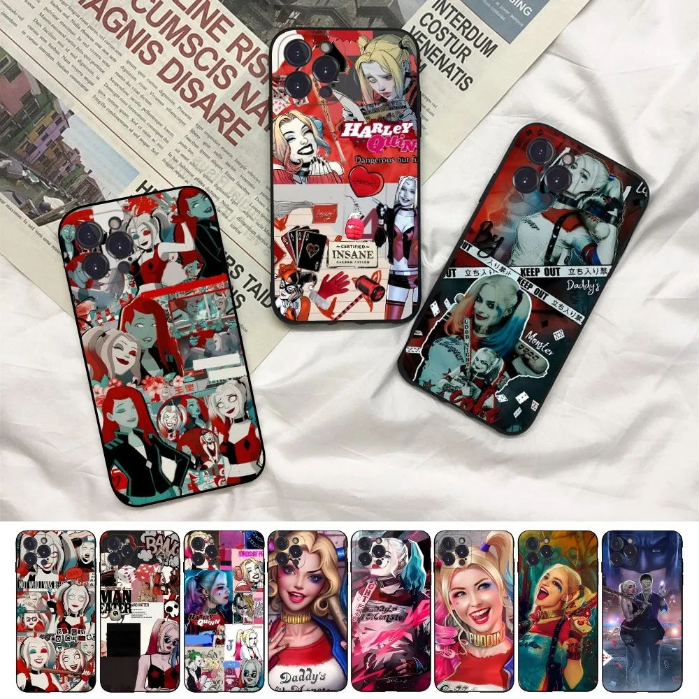 H-Harley Q-Quinn Joker Phone Case For iPhone 15 14 11 12 13 Mini Pro XS Max Cover 6 7 8 Plus X XR SE 2020 Funda Shell