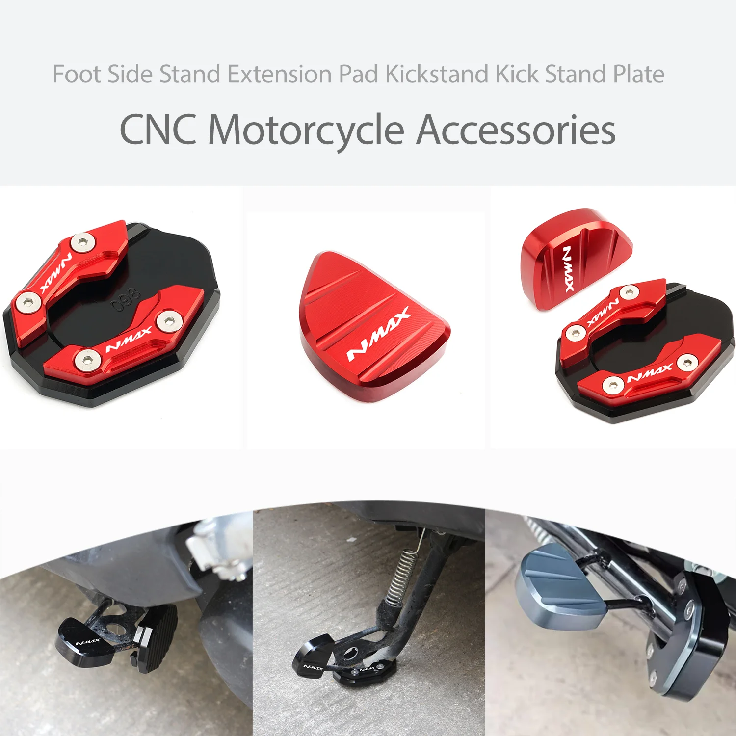 For YAMAHA NMAX155 NMAX125 N-MAX NMAX 155 125 Motorcycle Accessories Foot Side Stand Extension Pad Kickstand Kick Stand Plate