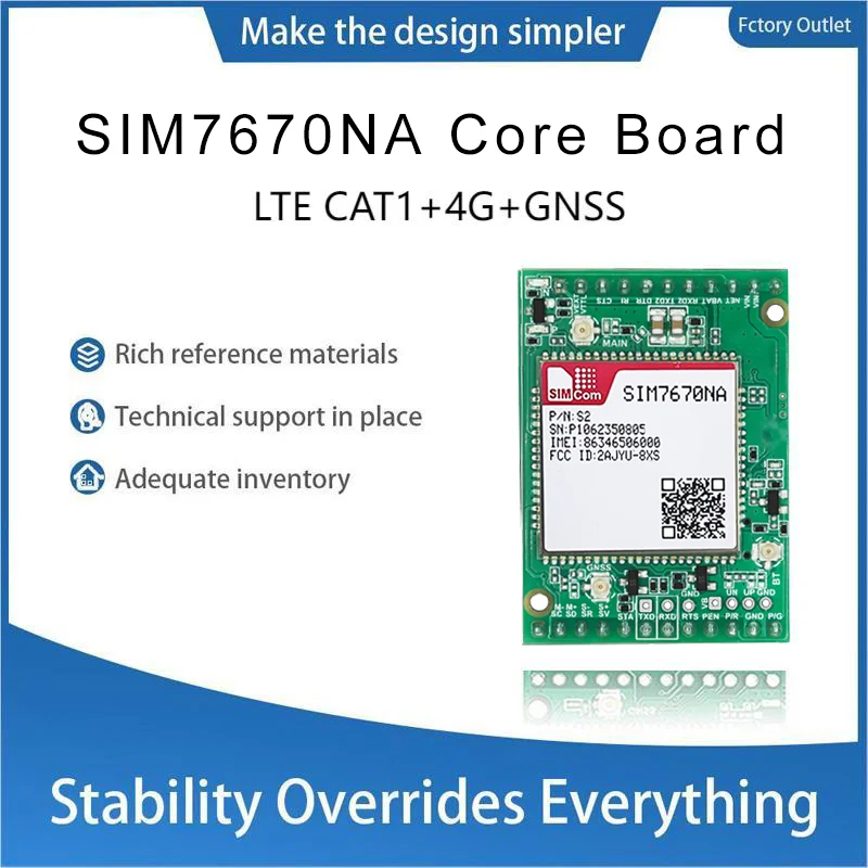 SIM7670NA SIM7670NA-LNGV SIM7670NA-MNGV CAT1 CoreBoard, chip Qualcomm, suporte para dados + GNSS (opcional) sem voz