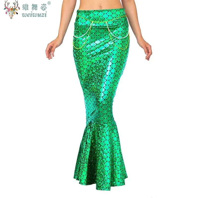 Halloween Female Mermaid Role-playing Costume Adult Mermaid Princess Long Skirt Sexy Sequin Skirt Buttock Wrapped Fishtail Skirt