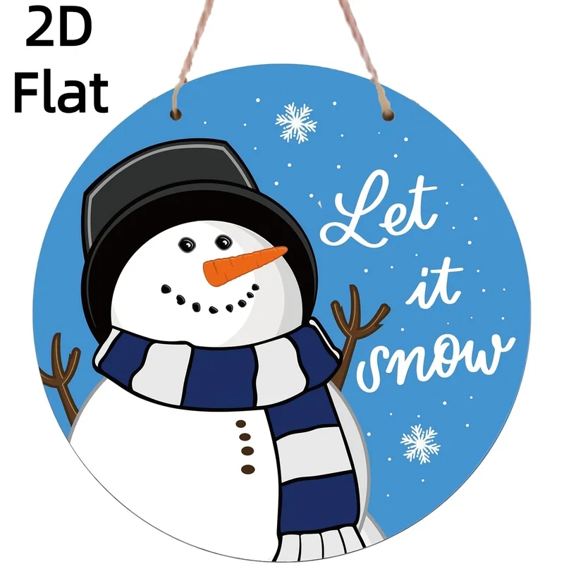 2D Flat Product Wooden Pendant Ornament Christmas Tree Topper Decoration Porch, Farmhouse, Window Sill Holiday Decoration