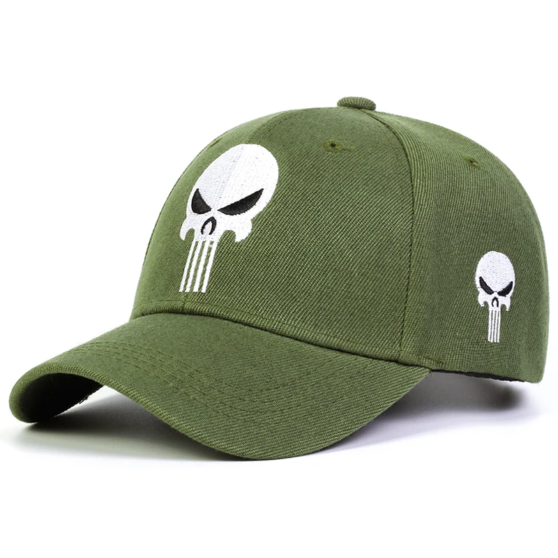 Unisex Skull Head Embroidery Baseball Caps Spring Autumn Outdoor Adjustable Casual Hats Sunscreen Hat