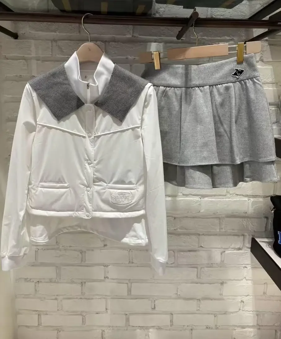 Women New Golf Two Piece Suit Winter Warm Jacket Slim Fit Versatile Ladies Outdoor Sports Thermal Golf Coat Set