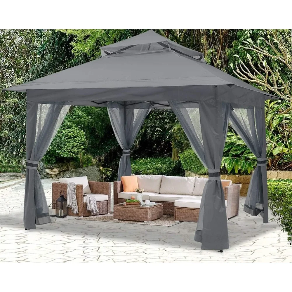 

13x13 Canopy, Outdoor Tent with Mosquito Netting for Patio Garden Backyard, Pop Up Canopy