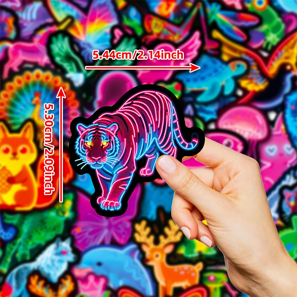 

10/30/56pcs Cute Neon Animals Graffiti Stickers Aesthetic Decoration Decals for Phone Notebook Guitar Cool Graffiti Sticker Pack