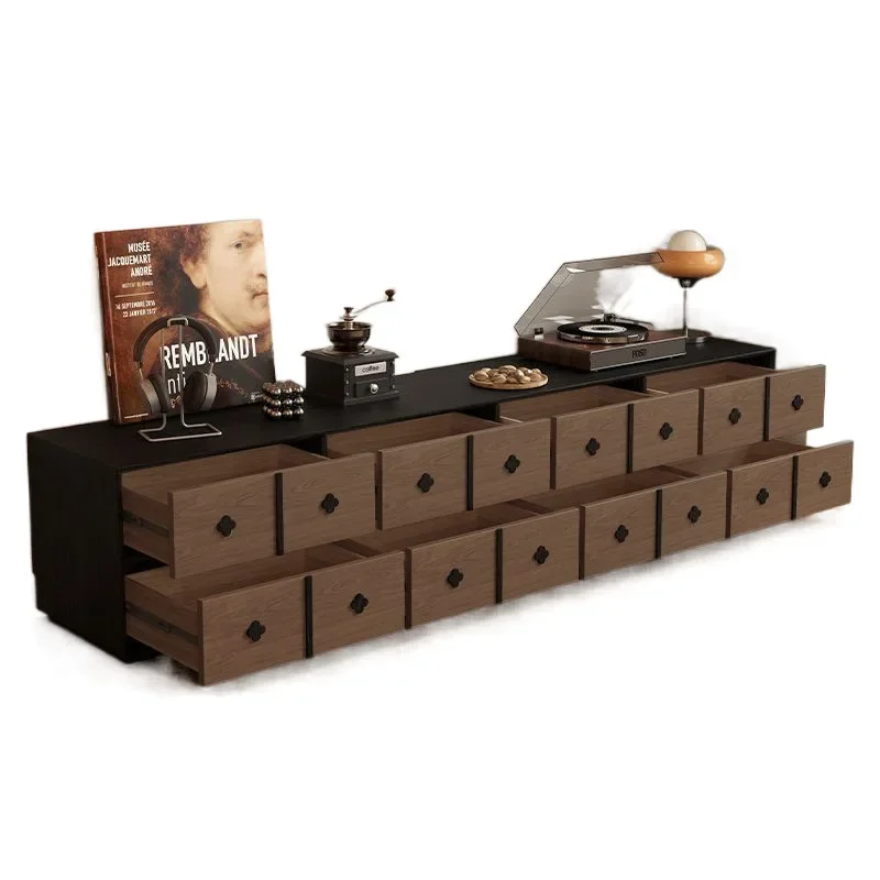 

Living room home TV cabinet coffee table combination, small apartment retro