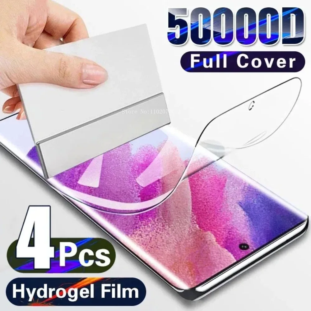 

4Pcs Hydrogel Film For Samsung Galaxy S23 S20 S21 S22 Plus Ultra FE Note 20 9 10 Plus A52S A30 A53 A51 A50 A21S Screen Protector