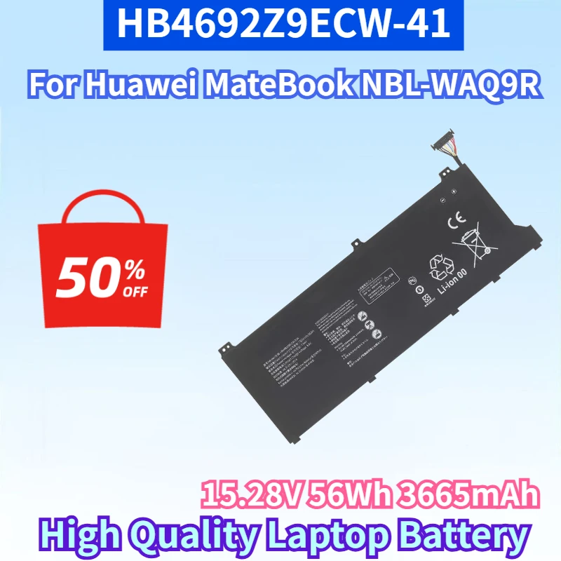 HB4692Z9ECW-41 15.28V 56Wh 3665mAh Battery for Huawei MateBook NBL-WAQ9R/WAP9R/WAQ9HNR NDR-WFH9HN High Quality Laptop Battery