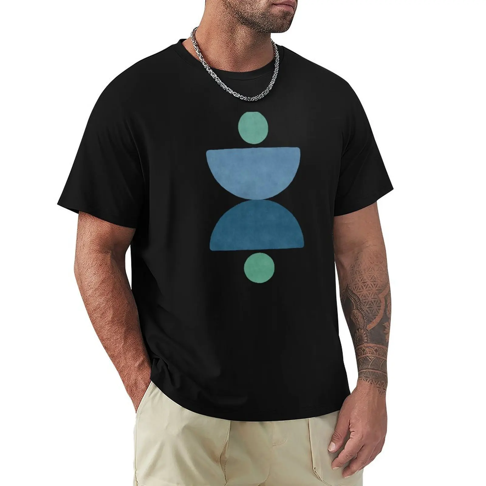 Half-circle Balance - Blue T-Shirt man t shirt luxury T-Shirt