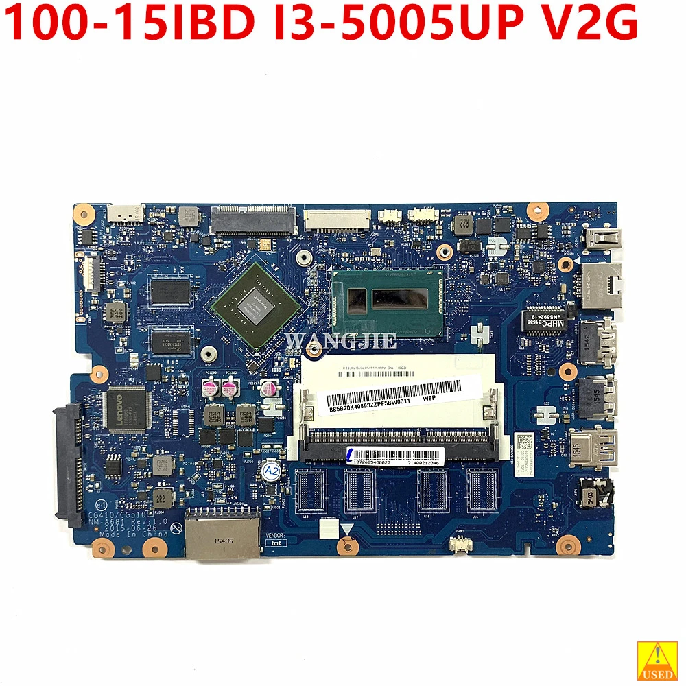 5B20K40893 For Lenovo IdeaPad 100-15IBD B50-50 Laptop Motherboard CG410 / CG510 NM-A681 SR27G I3-5005U 100% Fully Tested