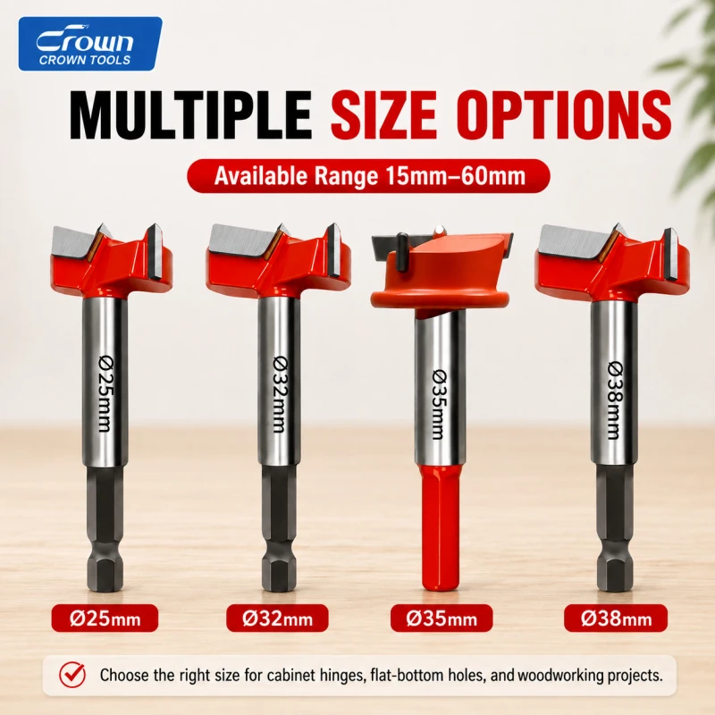 1Pcs Woodworking Hole Saw Kit, Hinge Boring Bit with Extra Long Thread for Door Lock Installation, Wood Drilling Tool