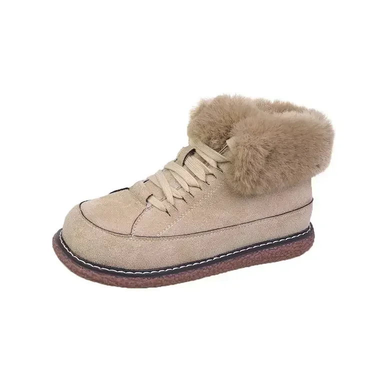 Snow Boots Women Lace Up Warm Ankle Boots Ladies Winter Fur Shoes Platform Casual Comfortable Short Boots Botas De Mujer image 6