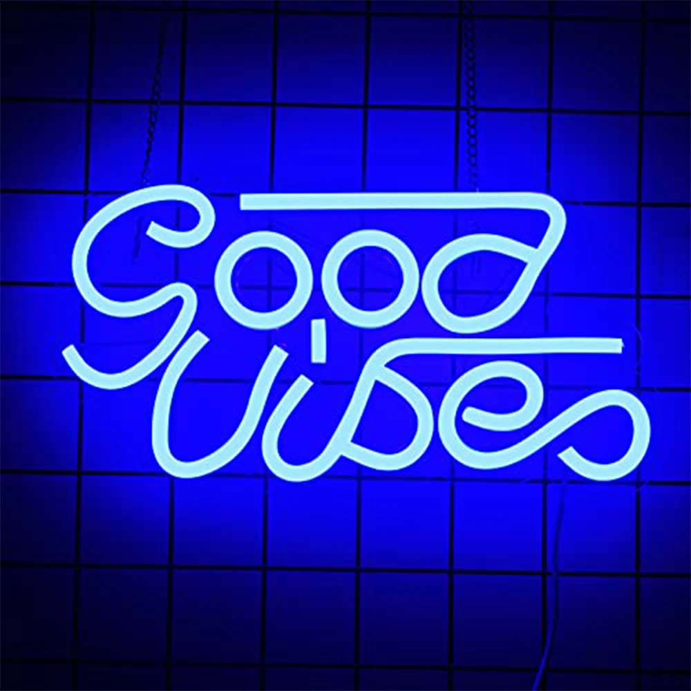 

Неоновая вывеска Good Vibes для пары, украшение для спальни, свадьбы, вечеринки, дома, украшение для стены, праздничное настроение, подарок для девушек