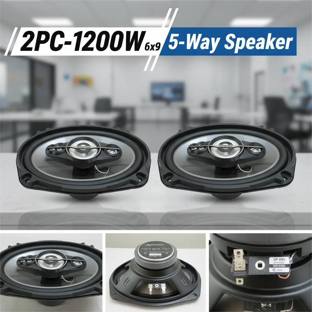 6x9 Inch Car Speakers 1200W Max Power 5-Way Coaxial Full Range Audio Stereo Auto Sound System 12V Universal Fit