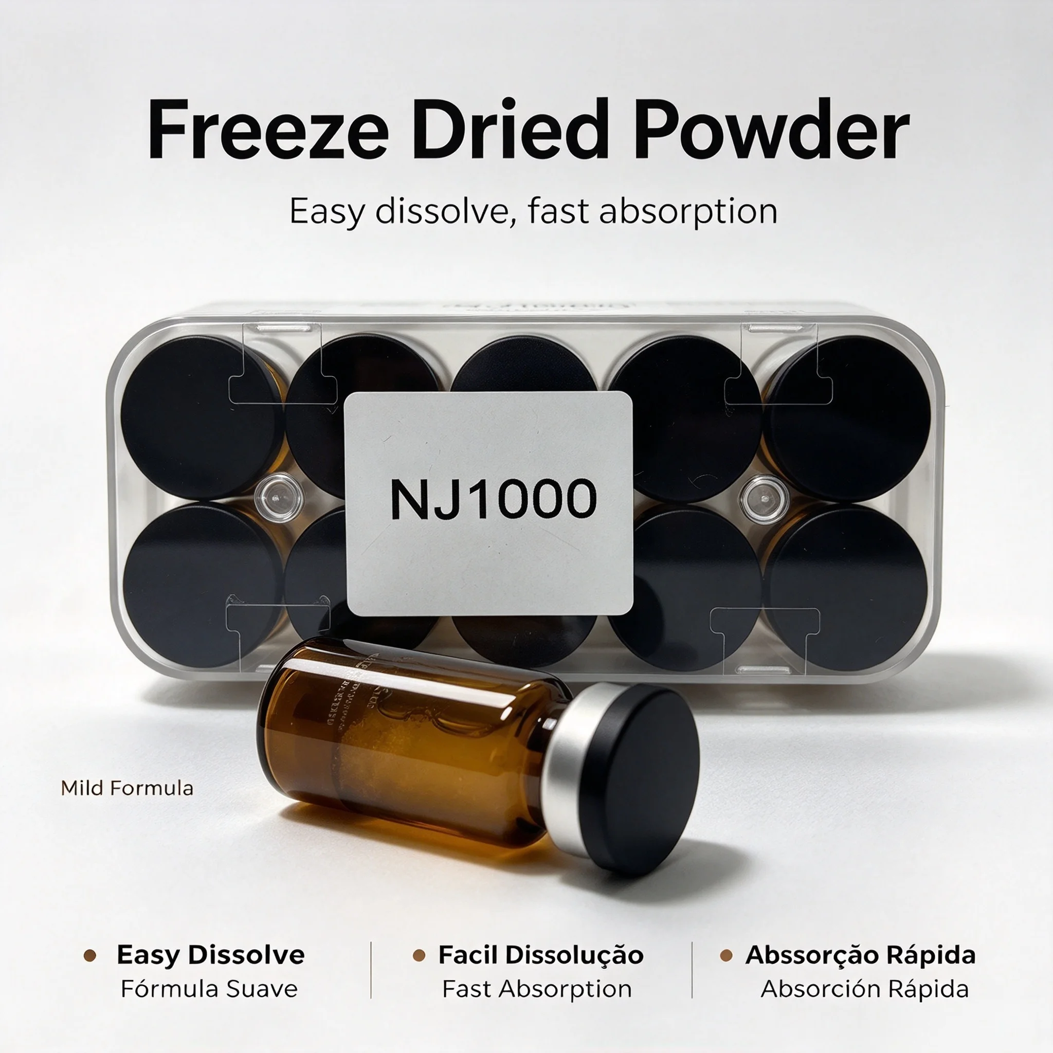 High Purity Lyophilized Powder Vials,Hydrating Facial Essence,Nourishing,Random Cap Colors,Date Subject to Actual Goods