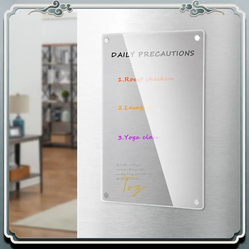 ABIJ-Dimensional Magnetic Transparent Acrylic Weekly Plan Notes Message Board Erasable DIY Magnetic Refrigerator Sticker