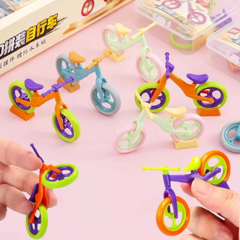 Montessori Mini Bicycle DIY Detachable Assembly Toys Sensory Educational Sliding Bike Models for Kids Birthday & Holiday Gifts