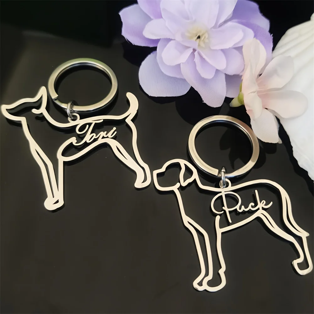 

Custom Women's Stainless Steel Keychains Multiple Dog Styles,Personalized Key Chains With Names,Pet Enthusiasts' Christmas Gift