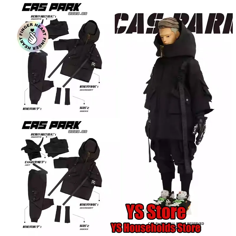 CASPARK Original 1/6 Trendy Action Figure Clothes Accessory Black Loose Hoodies Legging Pants Clothing Set For 12