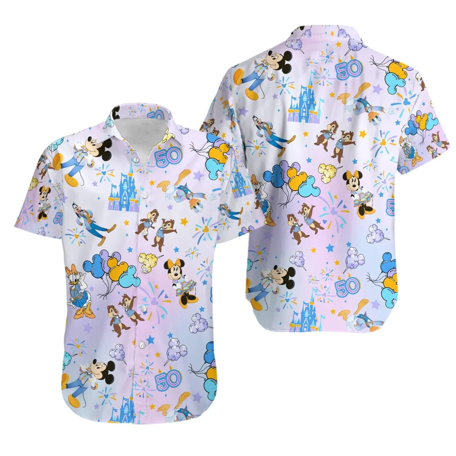 Magical 50th Anniversary Hawaiian Shirt Disney Magic Castle Hawaiian Shirt Men Women Short Sleeve Shirts Mickey Hawaiian Shirt