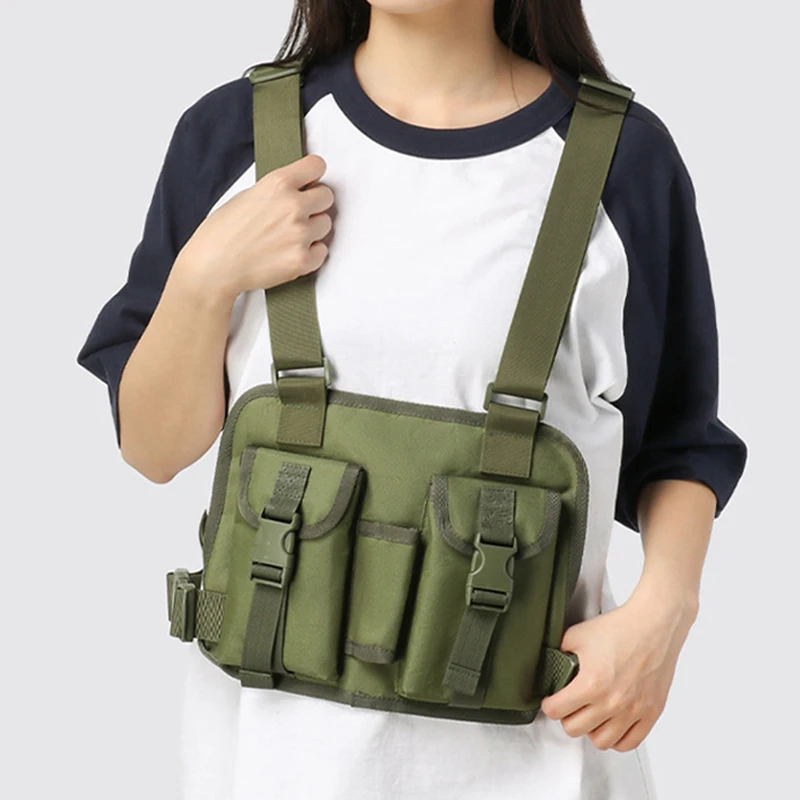 

Tactical Climbing Vest Chest Bag Outdoor Sports Camping Hiking Cycling Climbing Rig Pouch Fishing Lures Bag Pouch Fanny Pack