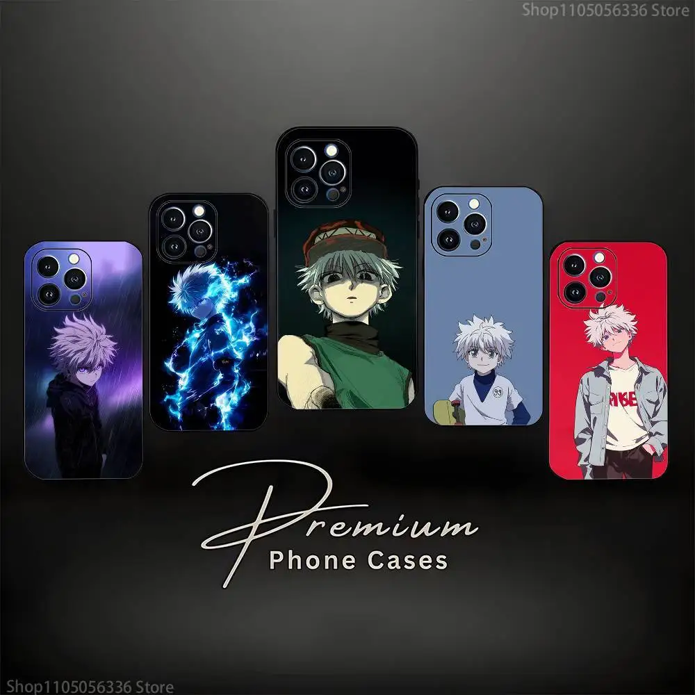

K-Killua Z-Zoldyck Phone Case For iPhone 16,15,14,13,12,11 Plus,Pro Max,XS,X,XR,SE,Mini,8,7,Soft Silicone Black Cover
