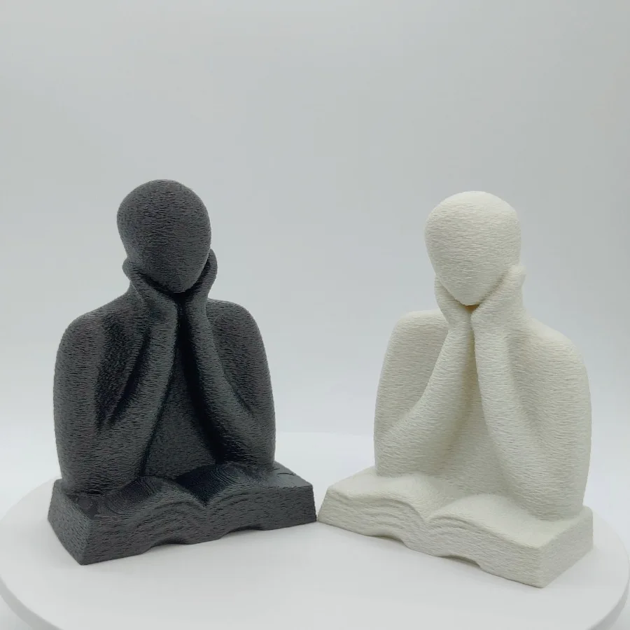 زخرفة مجردة، تمثال شخصية مفكشة مطبوعة ثلاثية الأبعاد، ديكور سطح المكتب للقراء، وهدية موسم التخرج #5