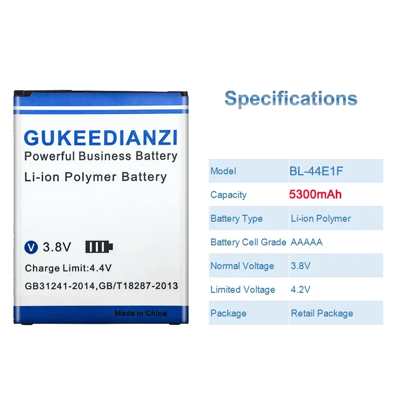 BL-44E1F Mobile Phone Battery For LG V20 H990 F800 BL 44E1F 5300mAh High Capacity