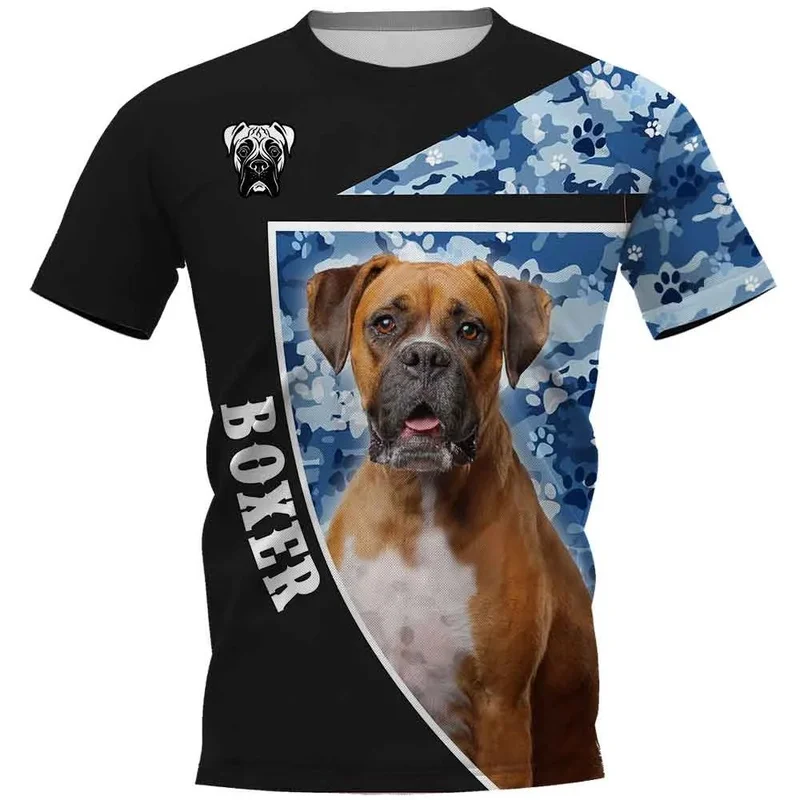 1 Piece Custom Your Picture HX Fashion Animal T-Shirts Funny Boxer Navy Camouflage Graphic T-Shirts 3D Harajuku Short Sleeve Hip