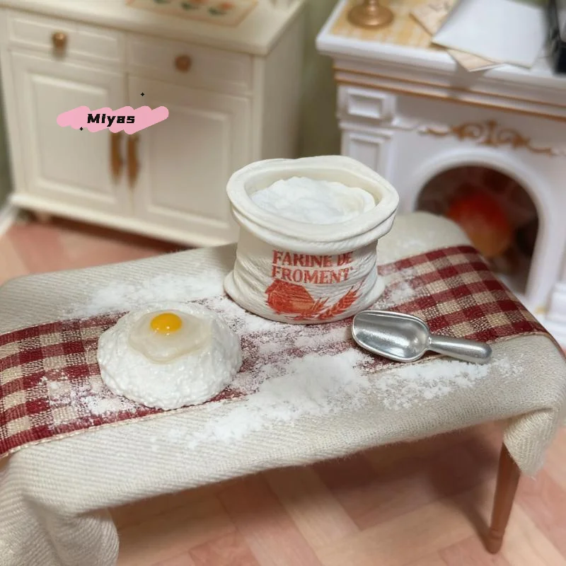 Cute Miniature Dollhouse Mini Flour Bag Kit Model Play Kitchen Food Accessory Set for Dolls Home Decoration Toy
