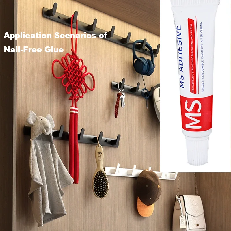 욕실 주방 강력 무타공 접착제, 방수 및 곰팡이 방지 못 없는 벽걸이용 접착제, 샤워 랙(헤비 듀티)