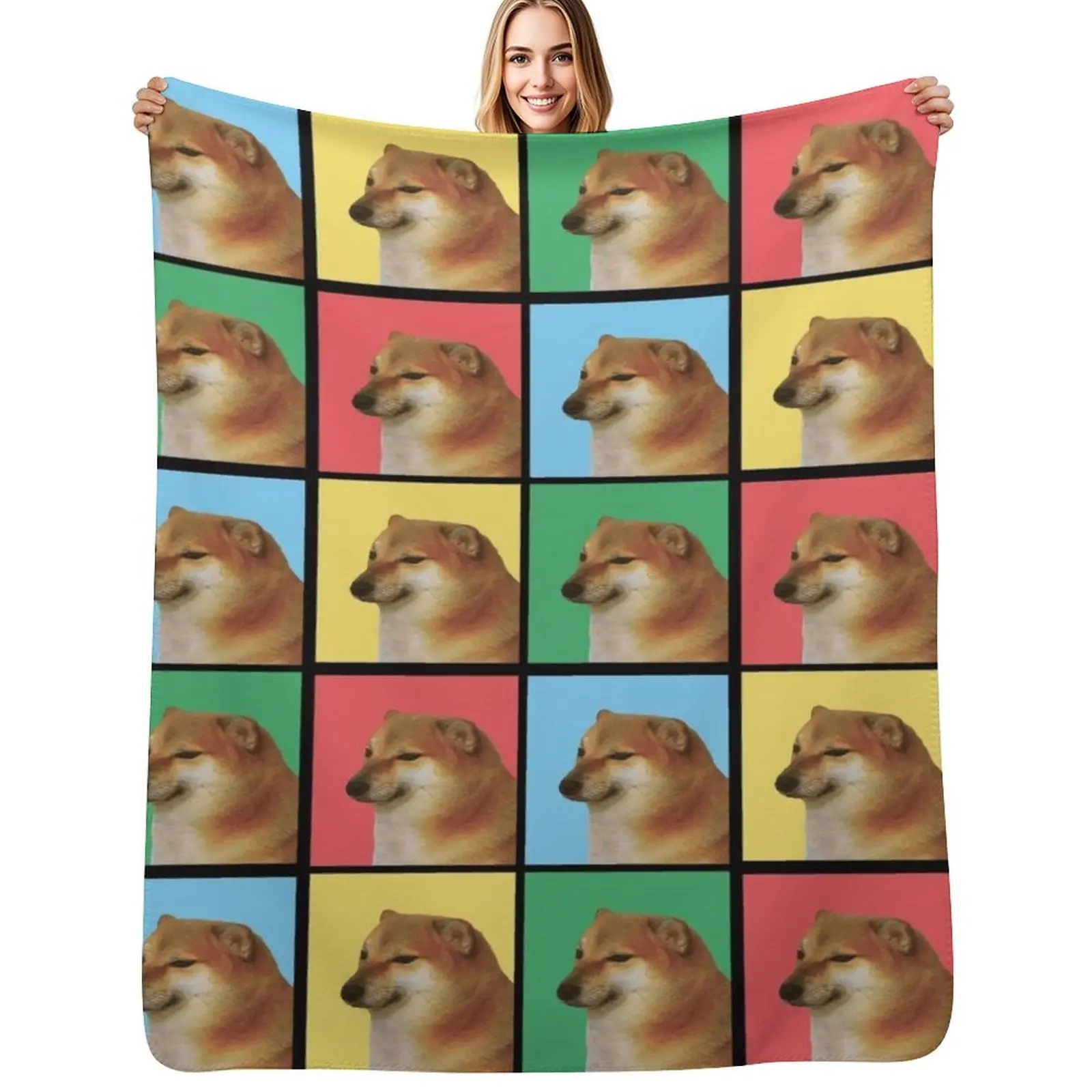 

Cheems - Doge Cover Throw Blanket Large Soft Beds Plush Blankets For Sofas Blankets