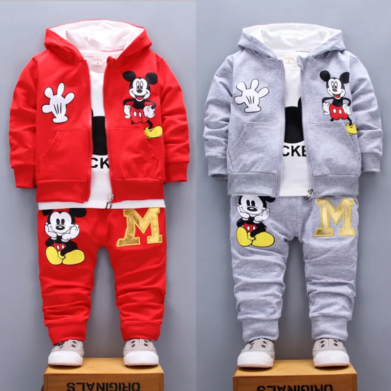 Spring Autumn Products Boys Clothes Set Cute Cotton Hooded Coat T-shirt Pants 3PCS Set Casual Kids Sportswear baby girl clothes