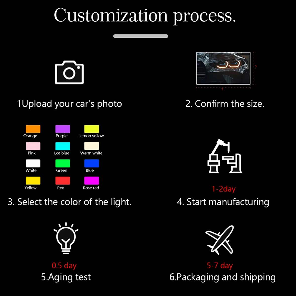 Customizable car art with USB control for glowing effects, perfect for use in garages, bars, and interior decorations.