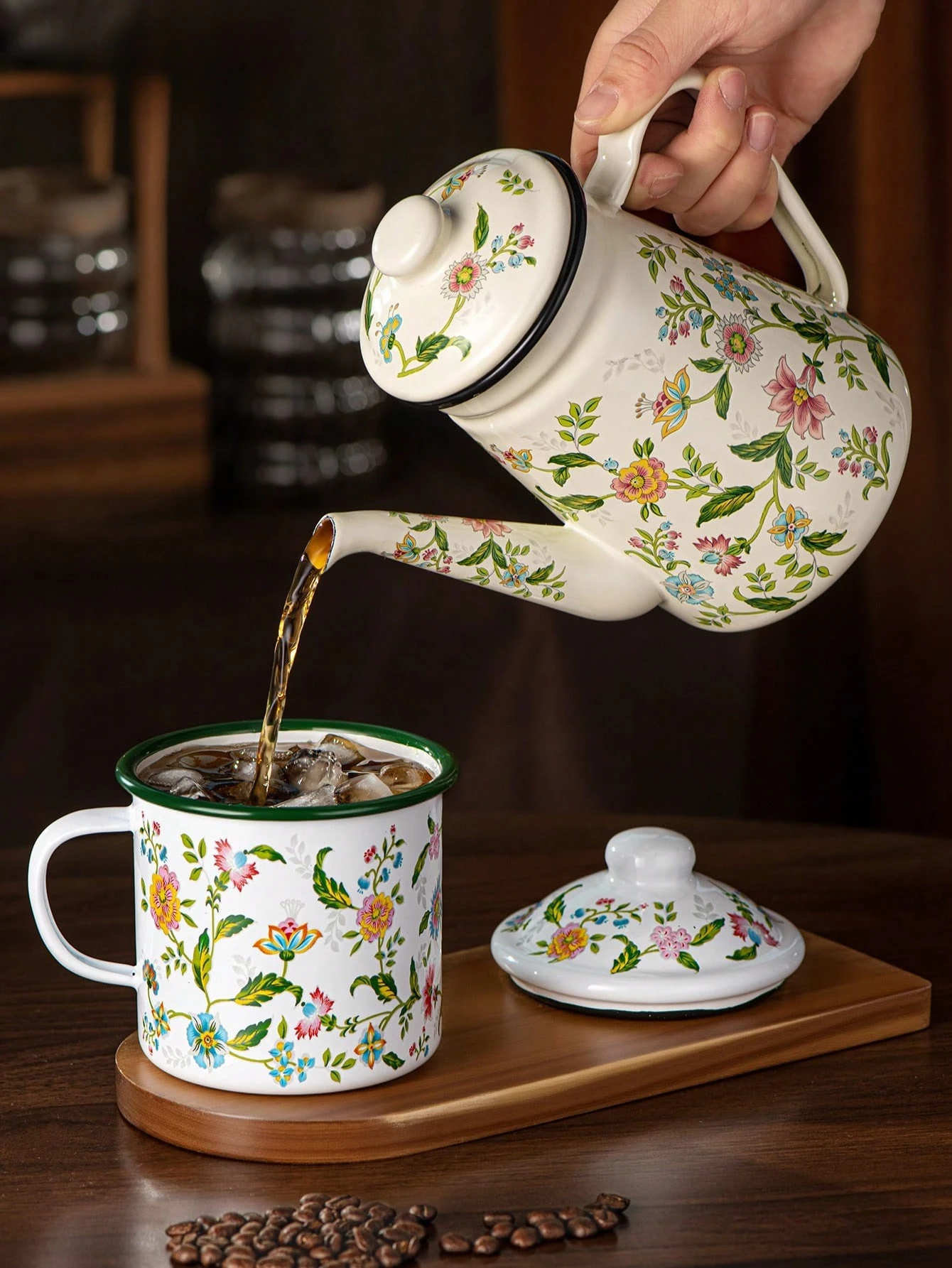 Vintage Floral Coffee Pot 1.1L - Vintage Coffee Equipment ulasan dan harga