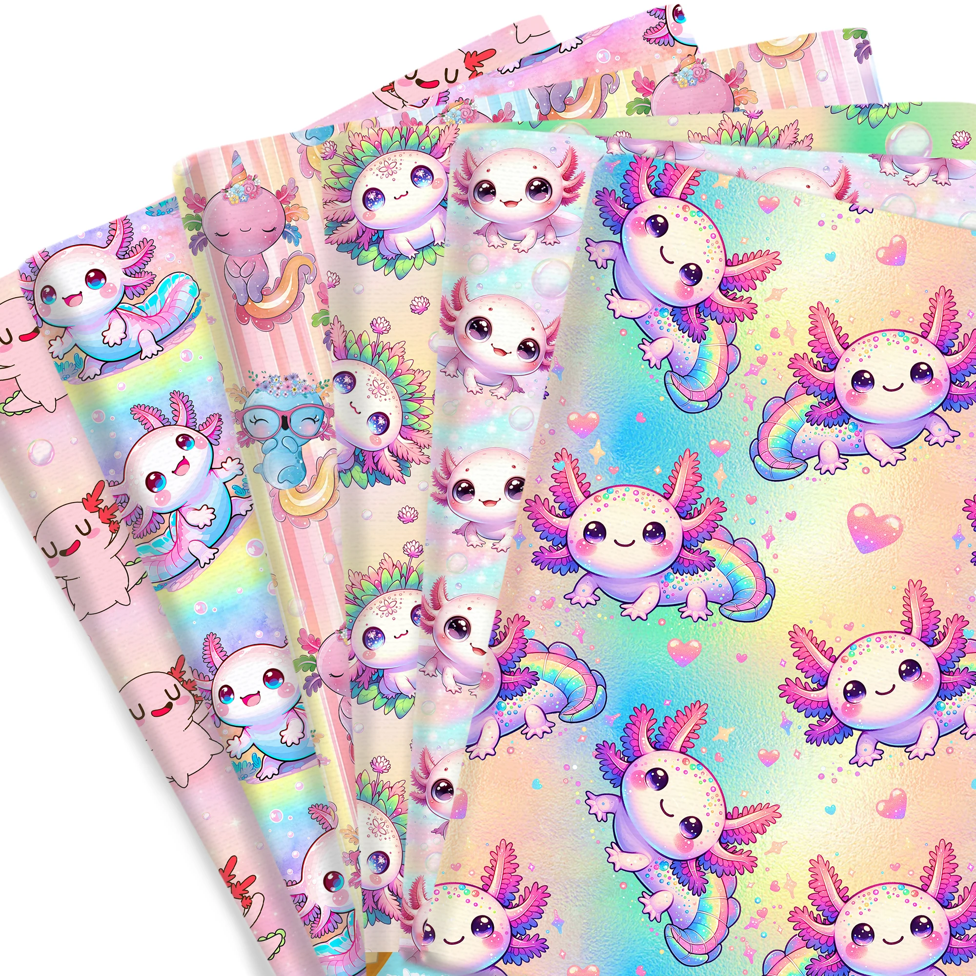 50*14cm Animal Series Axolotl  Polyester Cotton Fabric for Tissue Sewing Quilting Fabrics Needlework Material DIY Handmade