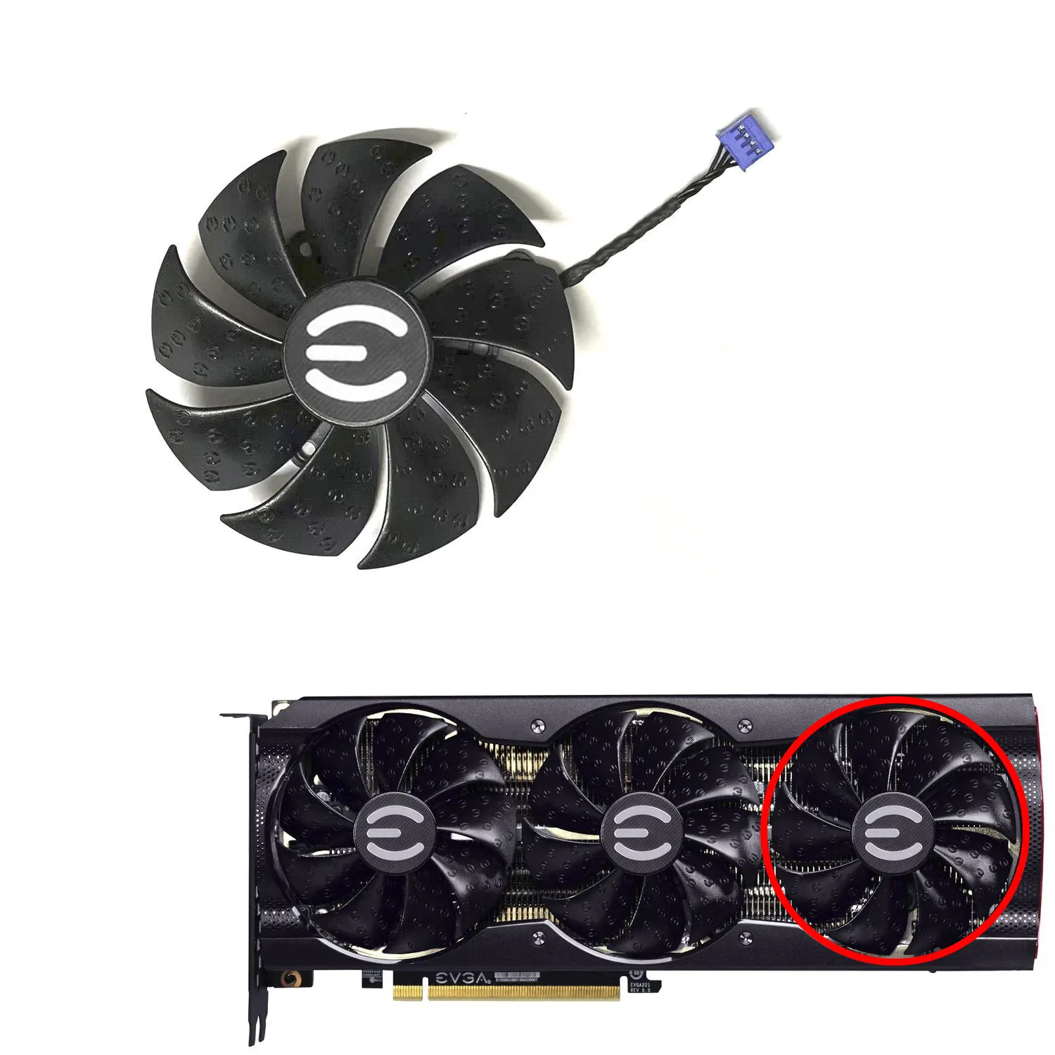 New 4PIN PLD09220S12H DC 12V 0.55A 88MM suitable for EVGA RTX 3090 3080TI 3080 3070 3060TI XC3 Ultra/(black) game graphics card