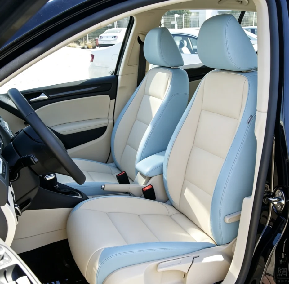 Für Golf 6 2009~2012 Maßgefertigte Autositzbezüge Luxuriöses Nappaleder 100% Passgenau Innenausstattung 360 ° Vollständige Abdeckung – Detail 6