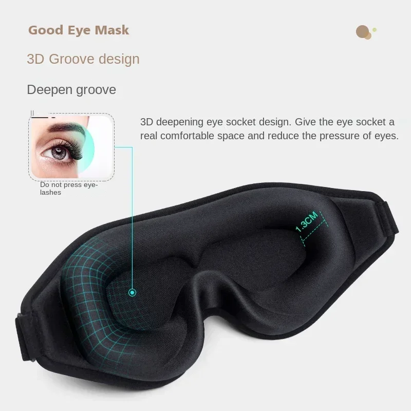 3D Travel Sleep Natural High Quality Portable Rest Soft Memory Foam Blindfold Padded Cover Eyepatch Cover Shade Mask Goggles